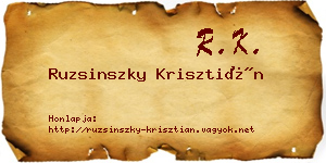 Ruzsinszky Krisztián névjegykártya