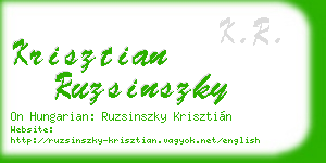 krisztian ruzsinszky business card